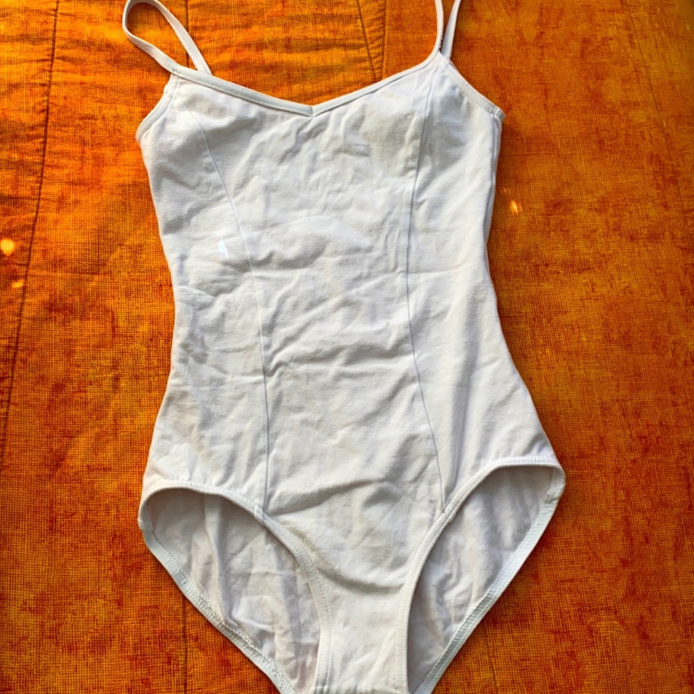 White Capezio camisole leotard